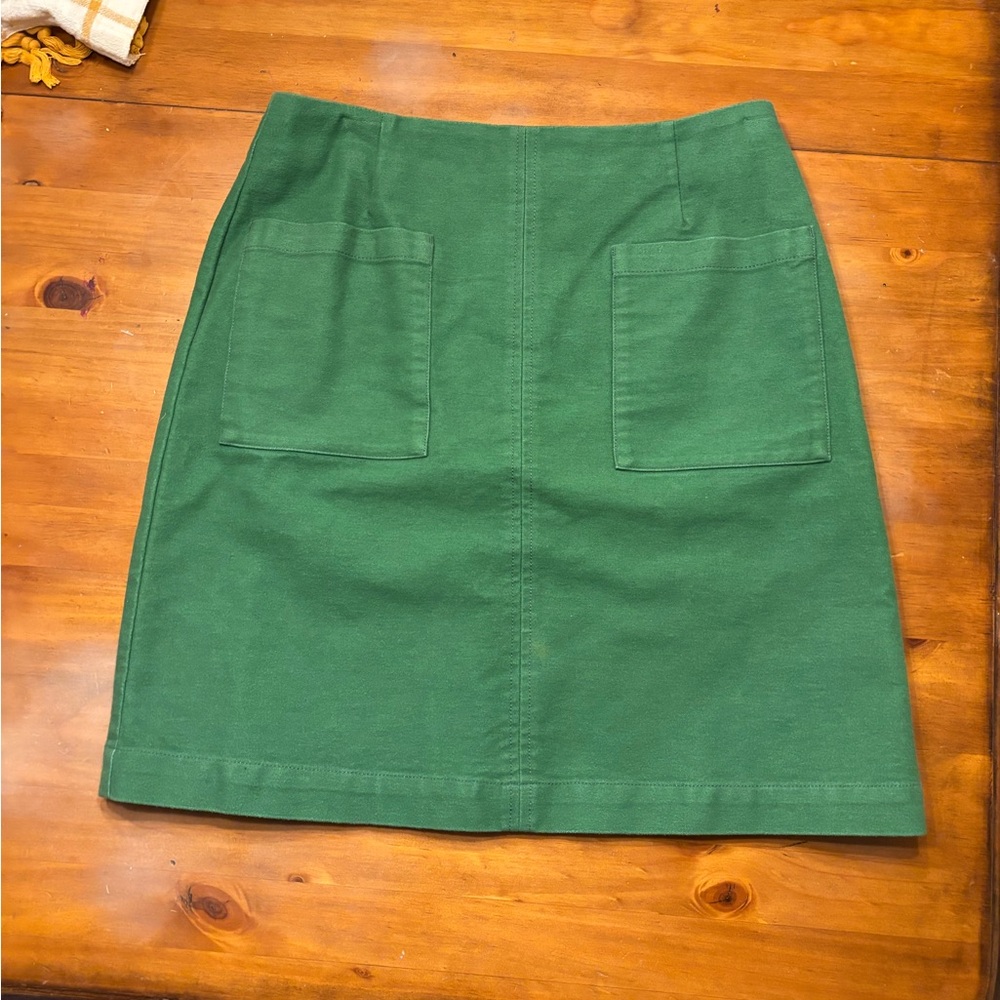 Boden Green Pocket A-Line Skirt
